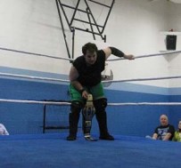 NCW New England Champion Richard Pacifico preparing for his match with Perry Von Vicious.